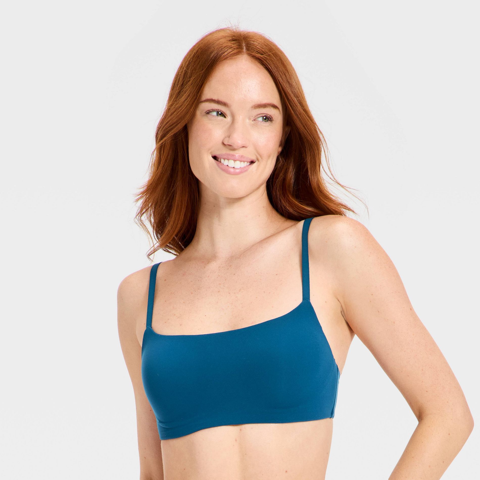Women's Luxury Collection Luxe Stretch Lightly Lined Scoop Bralette - Auden™ Blue