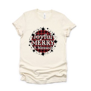 Simply Sage Market Women's Joyful Merry And Blessed Short Sleeve Graphic Tee - 1 of 4