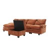 106" Chenille Modular Sectional Sofa with Chaise Lounge and Ottoman, U-Shaped Sleeper Cloud Couch for Living Room or Apartment–The Pop Home - 3 of 4