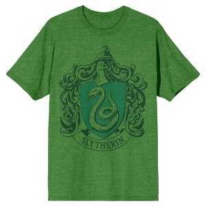 Harry Potter Slytherin Crest Men's Green T-shirt - 1 of 3