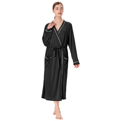 Catalonia Womens Comfy Lightweight Summer Long Robe, Ultra-Soft Breathable Bathrobe with Pockets, Shawl Collar Women Matching Robes, Gift for Moms