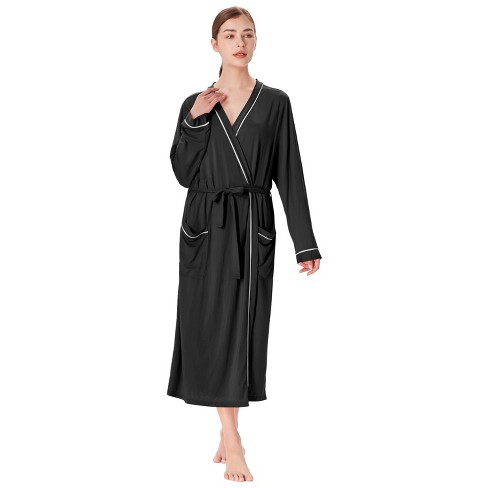 Catalonia Lightweight Womens Robes, Ladies Bathrobe Soft Long, Black ...