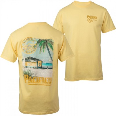 Mens Pacifico Clara Beach Scene Front and Back Print T-Shirt