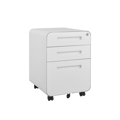 SEVOBAL Utility Storage Cabinet Mobile File Cabinet with Hanging Bar for Office Use, White, 21"*18"*24"