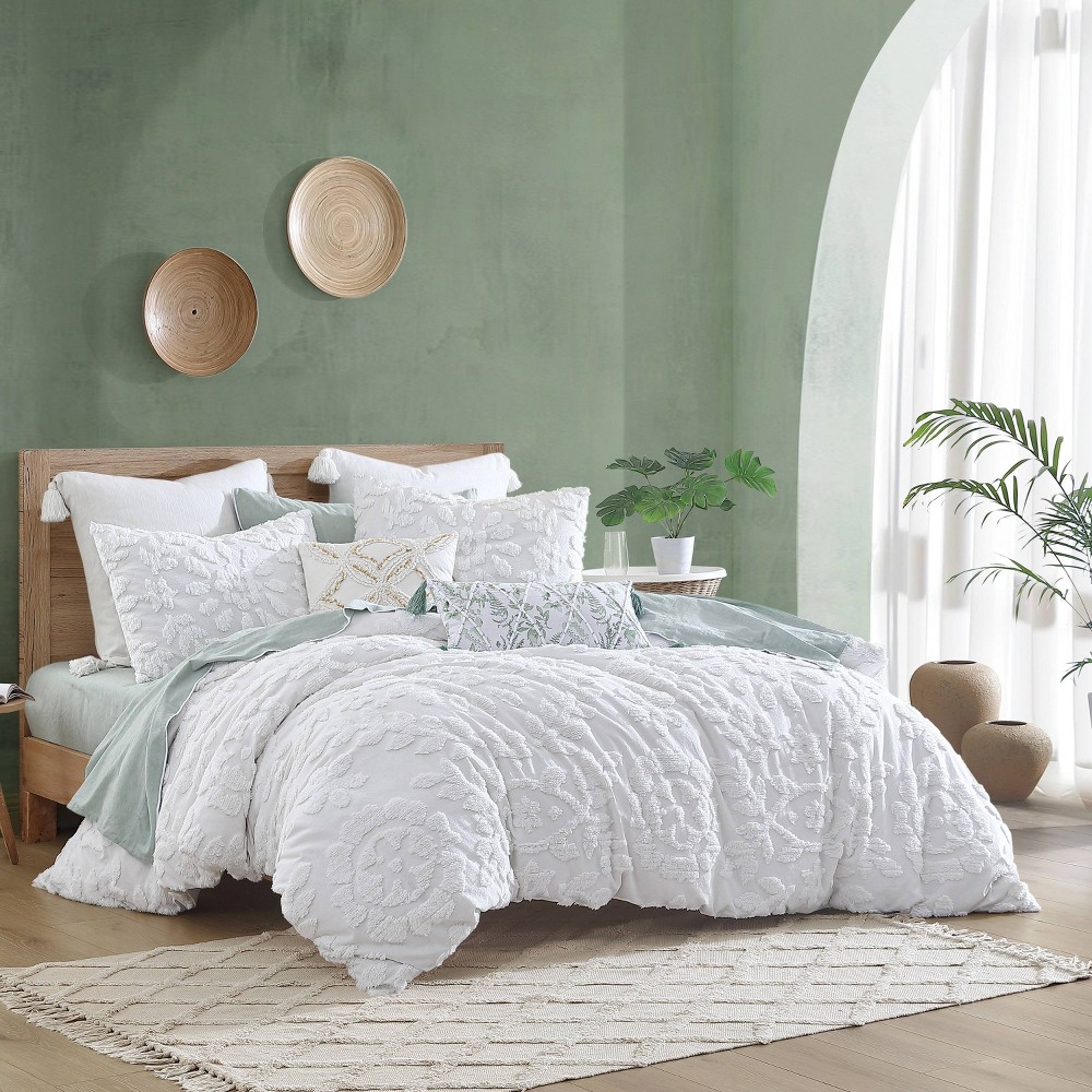 Photos - Bed Linen Peri Home 3pc King Chenille Laurel Comforter Set White