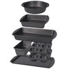 Angel Sar 7-Piece Nonstick Bakeware Set, PFA-Free Carbon Steel Baking Pans with Muffin Pan, Loaf Pan, Cake Pan, Roasting Pan, Dishwasher Safe - 2 of 4