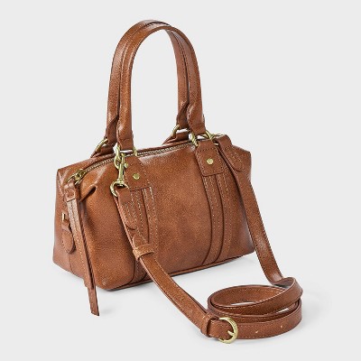 Universal Thread Faux Leather Distressed Small Satchel Crossbody Bag - Universal Thread™ Copper — фото 3