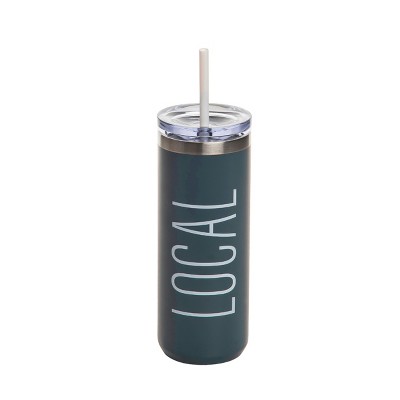 Totalee Gift Local Tumbler w/ Straw Metal Green 18 oz