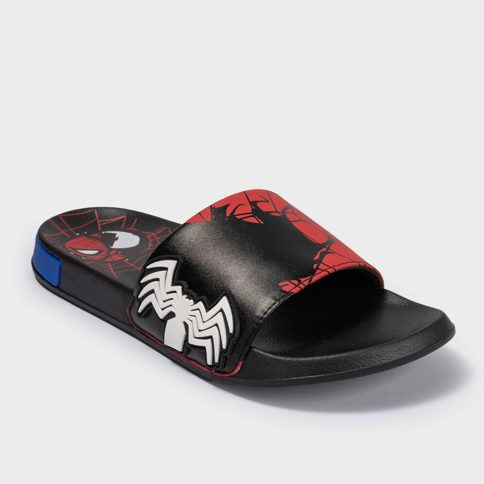 Men's Venom Vs Spider-Man Soccer Slides - Black/Red 9