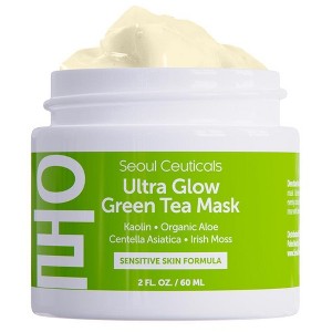 Seoul Ceuticals Korean Skin Care Green Tea Face Mask - Korean Face Mask Skincare K Beauty Face Masks Contains Kaolin Clay + Centella Asiatica, 2oz - 1 of 4