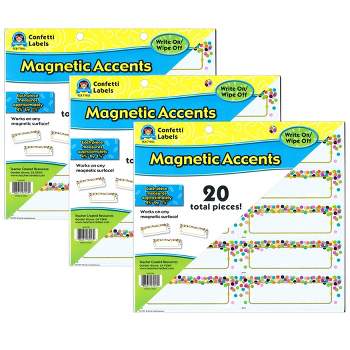 Teacher Created Resources® Confetti Labels Magnetic Accents, 20 Per Pack, 3 Packs