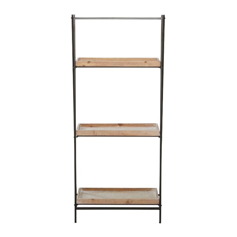 Industrial Wood Shelving Unit Brown - Olivia &#38; May, 4 of 8