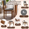 Set of 4 Mid-Century Dining Chairs with Gray Fabric Seat and Rubber Wood Frame for Kitchen or Dining Room-Cuddlewood - 3 of 4