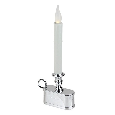 Traditional Whites Battery Operated Candle Lamp w/Brass Plated Bottom,any room 