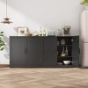 MAYEERTY Freestanding Storage Cabinet Wooden Decorative Cabinets for Home, Office, Small Space, Black, 31*31*16in - 3 of 4