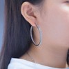 Mult - colors Crystal Stainless Steel Hoop Earring for Women, Hypoallergenic, Large 2 Hoops - 4 of 4