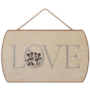 Open Road Brands Disney: Love Mickey Mouse & Minnie Mouse Hanging Wood Wall Decor - 1 of 3