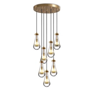 7-Light Thick Glass Raindrop Chandelier - 1 of 4