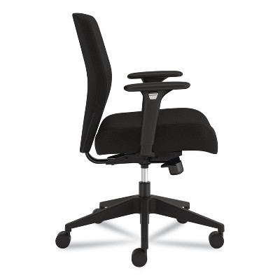 Black Adjustable Mesh Fabric Task Chair with Swivel Base