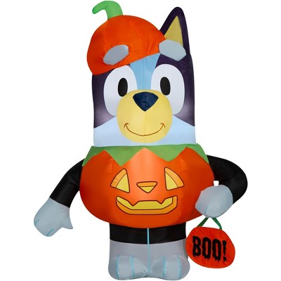 Gemmy Halloween Inflatable Bluey in Jack O' Lantern Costume, 3.5 ft Tall, Multi