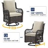 3 Pieces Outdoor Wicker Swivel Chair Set, Swivel Rocking Chairs Set of 2 with Rattan Side Table, 360-Degree Swivel Rocking Chair for Patio Porch Pool - 2 of 4