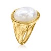 Ross-Simons Mother-Of-Pearl Oval Ring in 18kt Gold Over Sterling - 3 of 4