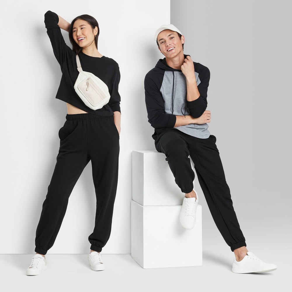 Women's High-Rise Fleece Sweatpants - Wild Fable Black S