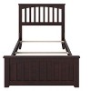 AFI Furnishings Mission Twin Traditional Bed with Matching Footboard and Turbo Charger in Espresso - 3 of 4