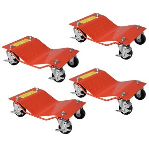 Orange Car Dollies Set Of 4,Car Wheel Dolly for Garage Moving Car,Vehicle Dolly Heavy Duty for Motorcycles,6000LB - 1 of 4