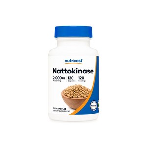 Nutricost Nattokinase (2,000FU) 120 Capsules - Gluten Free, GMO-Free, Vegetarian Friendly - 1 of 4