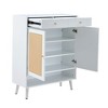 ORRD Modern Minimalist Rattan Shoe Cabinet with Drawer - 4 of 4