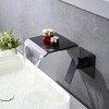ChicFurnit Bathroom Sink Faucet Wall Mount Bathtub Faucet Single Handle Waterfall Spout for Modern Bathrooms, Black, 14.37"*8.07"*3.15" - 2 of 4