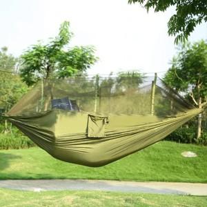 Racxily Camping Hammock, Portable Double Hammock with Net,600lbs Load 2 Persons Hammock w/Mosquito Net Outdoor Hiking, w/ Strap Hook Carry Bag - 1 of 4