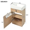 GDFStudio Grun 18.5" Farmhouse Bathroom Vanity with Reversible Resin Sink, Door and Adjustable Shelf - 3 of 4