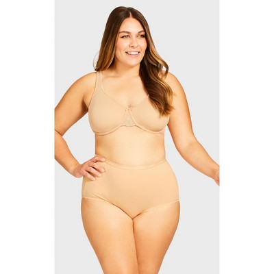 Avenue Body  Women's Plus Size Basic Cotton Brief - Beige - 30w/32w :  Target