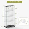 Syemin Decorative Storage Cabinets Glass Display Cabinet 4-Shelf, Curio Cabinets, Tempered Glass Floor Standing Bookshelf, Black, 31.5"*14.2"*62.3" - 3 of 4