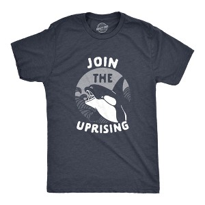 Mens Join The Uprising T Shirt Funny Killer Whale Orca Joke Tee For Guys - Crazy Dog Men's T Shirt - 1 of 4