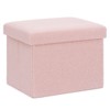 LUSIMO 16" Folding Faux Shearling Storage Ottoman Bench Toy Chest Footstool Hold up to 330 lb For Bedroom Living Room - 3 of 4