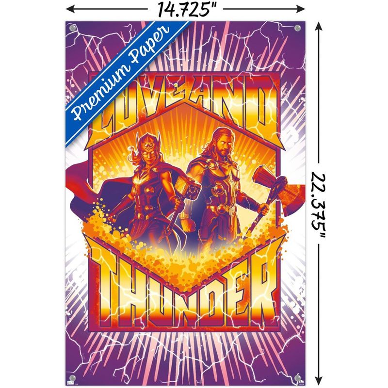 Trends International Marvel Thor: Love and Thunder - Purple Lightning Unframed Wall Poster Prints, 3 of 7