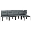 vidaXL Patio Lounge Set Sofa for Garden Lawn Black and Gray Poly Rattan - 3 of 4