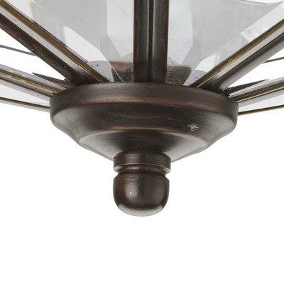 Richmond Hill Polished Brass Beveled Glass 4-Light Flush Mount