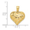 Black Bow Jewelry 14k Yellow Gold Textured Puff Heart Pendant, 16mm - 4 of 4