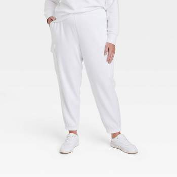 Women's High-Rise Wide Leg Sweatpants - Universal Thread™ White XL