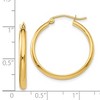 Black Bow Jewelry 2.75mm x 25mm Polished 14k Yellow Gold Domed Round Hoop Earrings - 4 of 4
