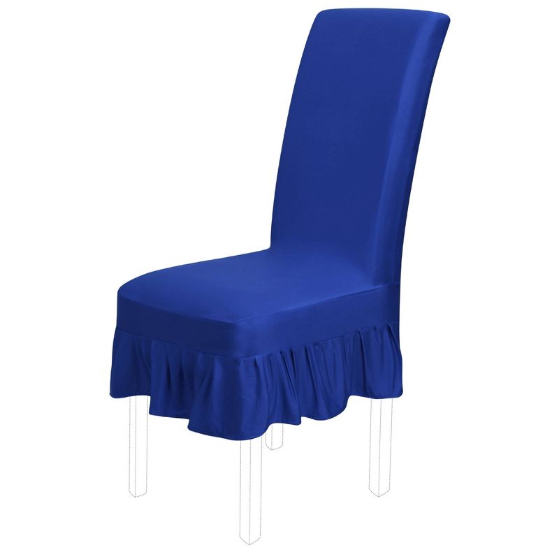Polyester Spandex Stretch Washable Elastic Closure Dining Chair Slipcovers - PiccoCasa, 1 of 6