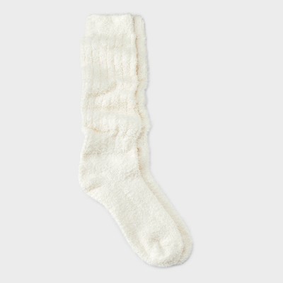 Women's Cozy Slouch Crew Socks - Auden™ Ivory 4-10