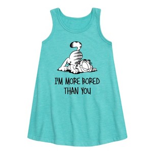 - Garfield - More Bored Than You Graphic Sleeveless Aline Dress - 1 of 3