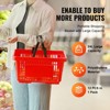 VEVOR Shopping Basket, Set of 12, 24L Durable Plastic Grocery Basket with Handle and Stand, 16.73 x 11.61 x 8.86 inch Portable Shop Basket Bulk, Red - 3 of 4