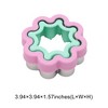 Unique Bargains Floral Sandwich Cookie Cutter Hand Wash Stainless Steel Plastic Light Purple Teal 3.9"x3.9"1.6" 1Pcs - 3 of 4