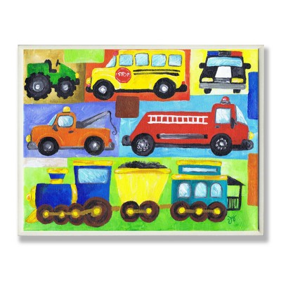 Transportation Collage Wall Plaque Art (10"x15"x0.5") - Stupell Industries